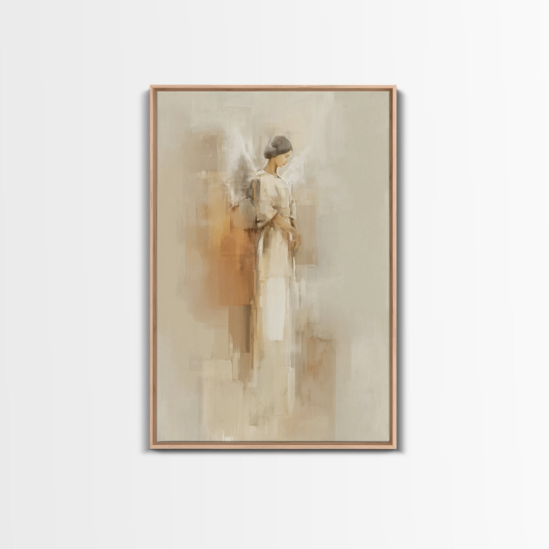 Silent Wings Blessing, Framed Canvas Print, Christian Wall Art, Christian Art Canvas, Christian Painting, Minimalist Christian Art, Christi