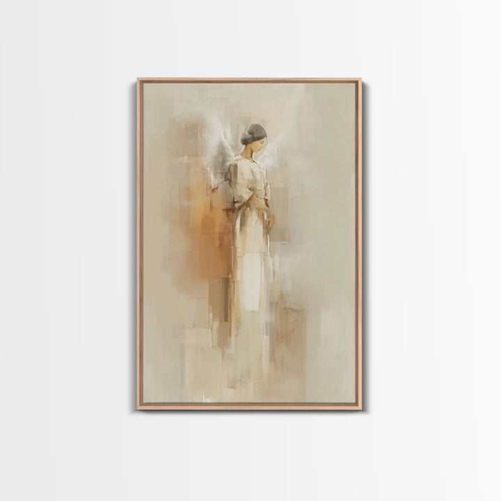 Silent Wings Blessing, Framed Canvas Print, Christian Wall Art, Christian Art Canvas, Christian Painting, Minimalist Christian Art, Christi
