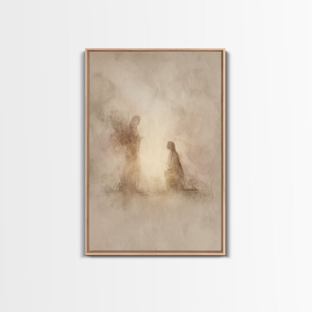 Radiant Faith Dawn – Framed Canvas Print – Christian Art – Christian Wall Art – Subtle Christian Art – Christian Painting – Christmas Art