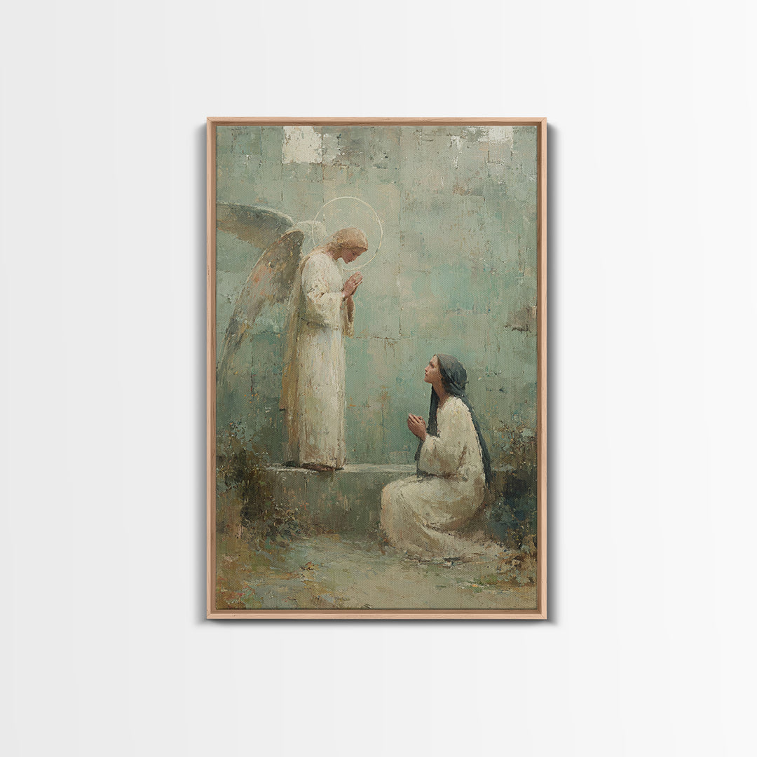 Angel Of Grace | Framed Canvas Print | Christian Art | Christian Wall Art | Christian Art Canvas | Vintage Christian Painting | Christian G