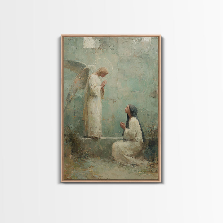 Angel Of Grace | Framed Canvas Print | Christian Art | Christian Wall Art | Christian Art Canvas | Vintage Christian Painting | Christian G