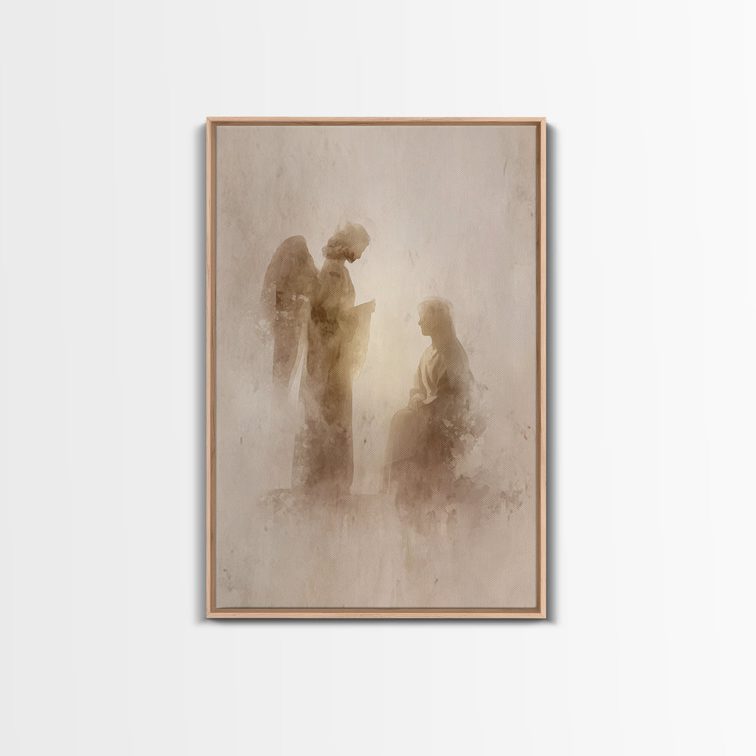 Sacred Encounter, Framed Canvas Print, Christian Wall Art, Christian Art Painting, Subtle Christian Art, Minimalist Christian Art, Christia