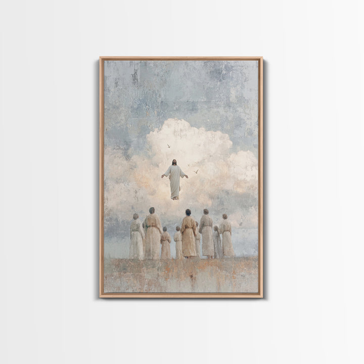 Clouds Of Glory, Framed Canvas Print, Christian Art Prints, Christian Wall Art, Jesus Painting Canvas, Modern Christian Art, Christian Chri