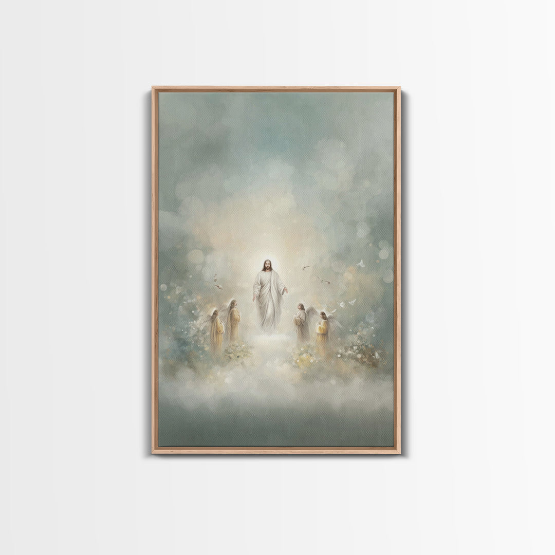 Rising Messiah | Framed Canvas Print | Christian Wall Art | Jesus Painting | Large Jesus Wall Art | Christian Art Canvas | Christian Decor