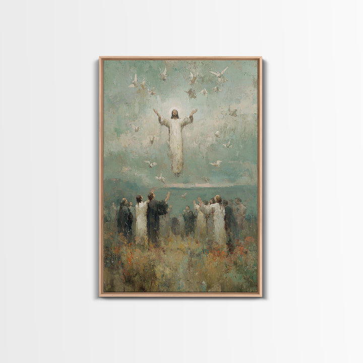 Ascension Light, Framed Canvas Print, Christian Art Canvas, Christian Wall Art, Jesus Painting, Modern Christian Painting, Christian Christ