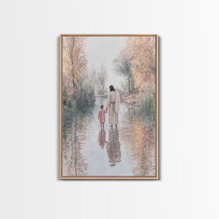 Riverside Calling – Framed Canvas Print – Christian Wall Art – Christian Art Canvas – Subtle Christian Art – Christian Paintings – Christia
