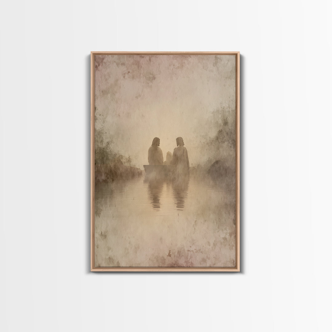 Baptism Light, Framed Canvas Print, Christian Wall Art, Christian Art Painting, Subtle Christian Paintings, Large Christian Art, Christian