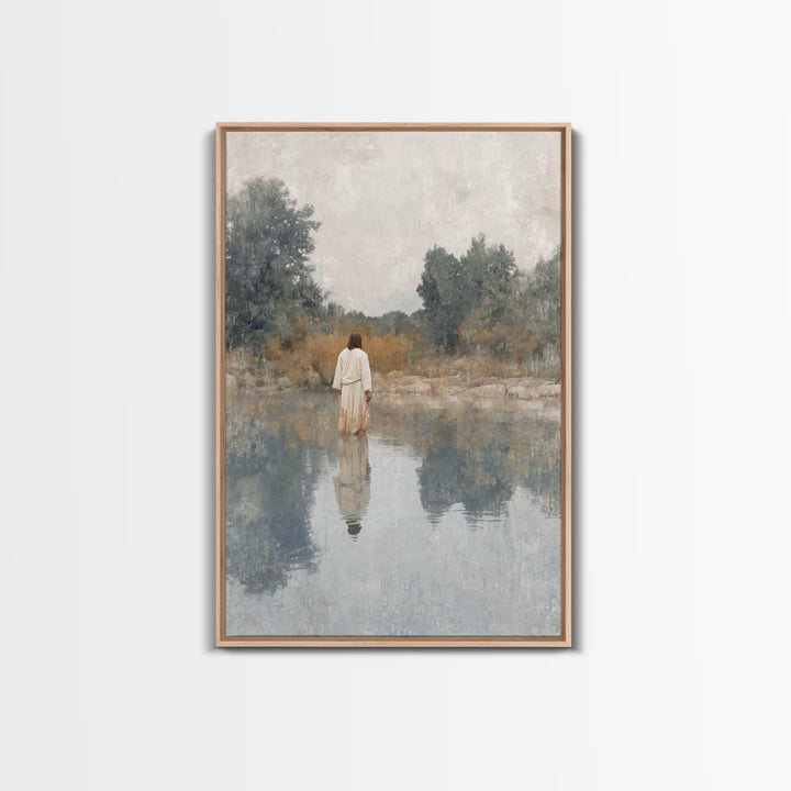 Silent Journey | Framed Canvas Print | Subtle Christian Art | Christian Wall Art | Christian Art Canvas | Large Christian Painting | Christ