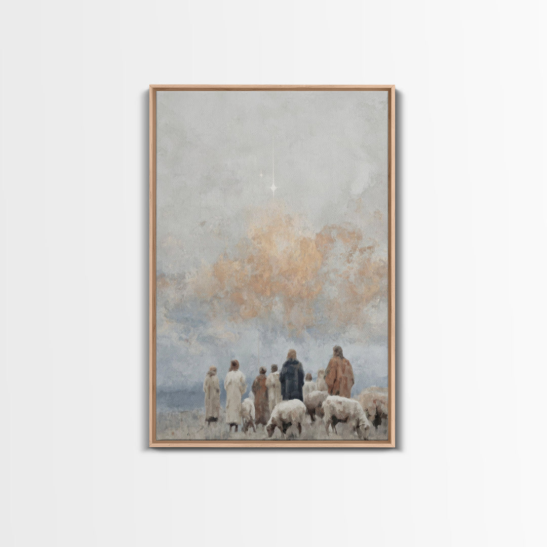 Shepherds Of Wonder | Framed Canvas Print | Christian Wall Art | Christian Christmas Art | Christian Art Canvas | Christmas Art Prints | Ch