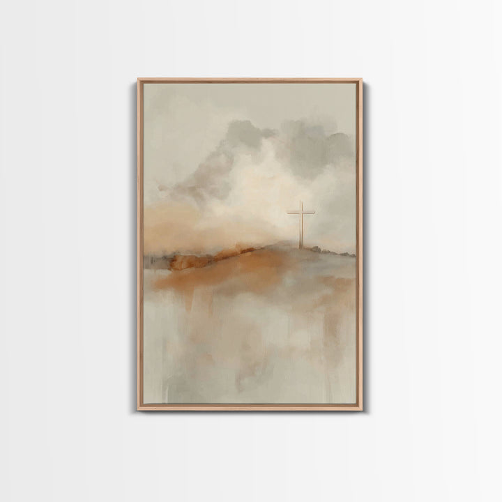 Valley Of Mercy – Framed Canvas Print – Christian Wall Art – Minimalist Christian Art – Christian Art Canvas – Subtle Christian Art – Chris
