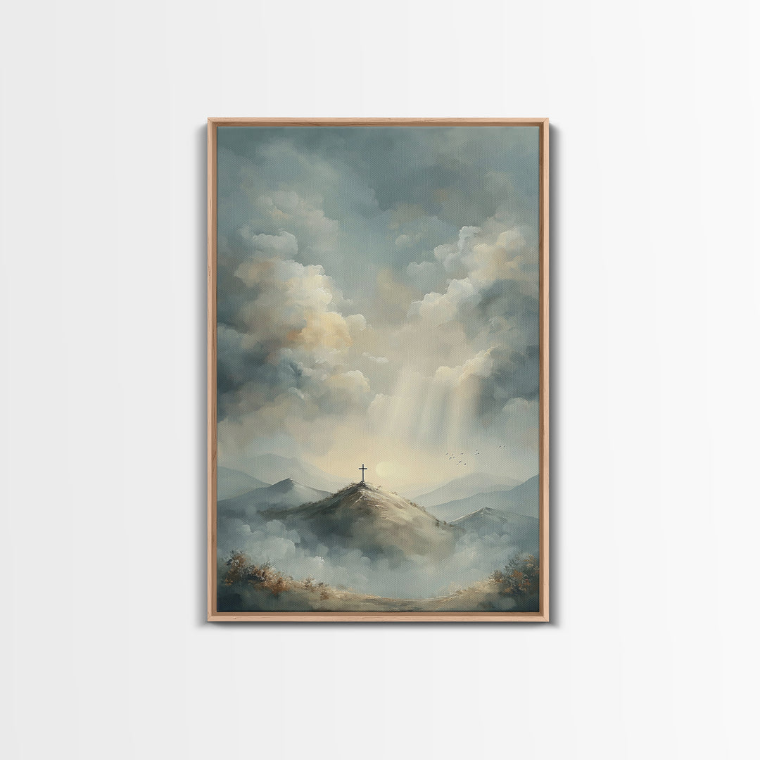 Heaven’s Summit | Framed Canvas Print | Christian Art Canvas | Christian Wall Art | Large Christian Art | Modern Christian Painting | Chris