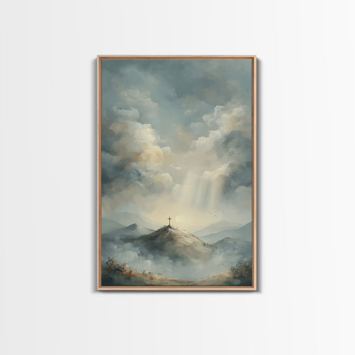 Heaven’s Summit | Framed Canvas Print | Christian Art Canvas | Christian Wall Art | Large Christian Art | Modern Christian Painting | Chris