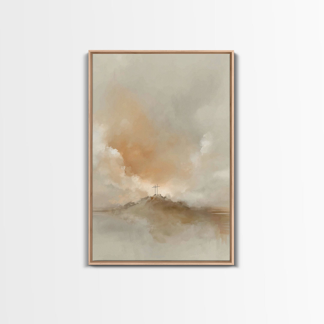 Cross Of Promise – Framed Canvas Print – Christian Art Work – Christian Wall Art – Abstract Christian Art – Christian Art Canvas – Christia