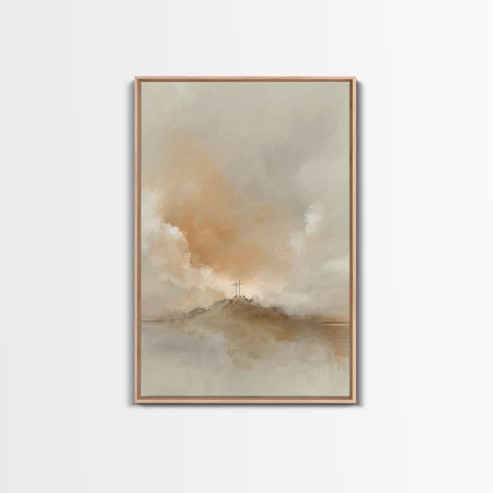 Cross Of Promise – Framed Canvas Print – Christian Art Work – Christian Wall Art – Abstract Christian Art – Christian Art Canvas – Christia