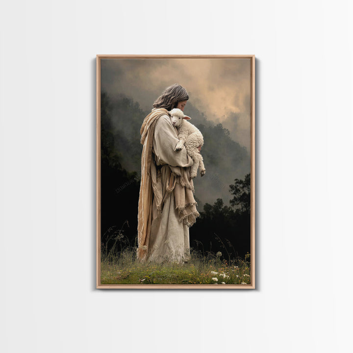Pasture Keeper – Framed Canvas Print – Christian Art Canvas – Christian Wall Art – Vintage Christian Art – Christian Paintings – Christian