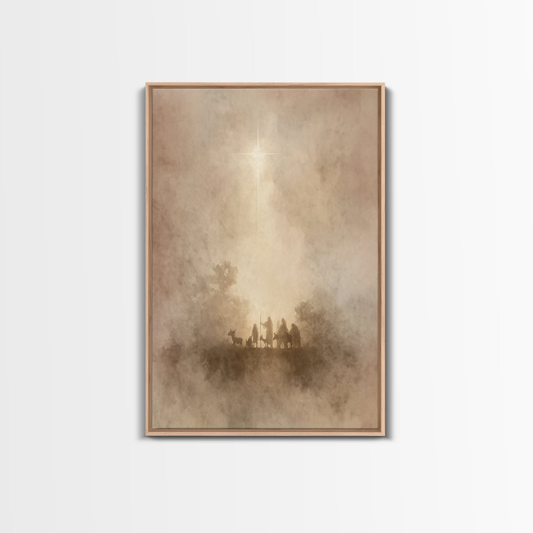 Guiding Light | Framed Canvas Print | Christian Wall Art | Christmas Art Prints | Christian Art Canvas | Subtle Christian Art | Christian C