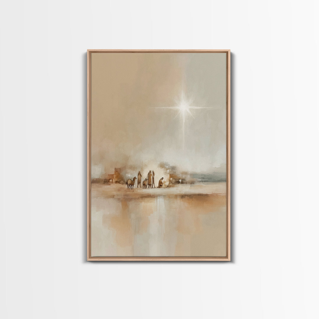 Bethlehem Journey, Framed Canvas Print, Christian Art Canvas, Christmas Art Prints, Christian Christmas Art, Subtle Christian Paintings, Ch