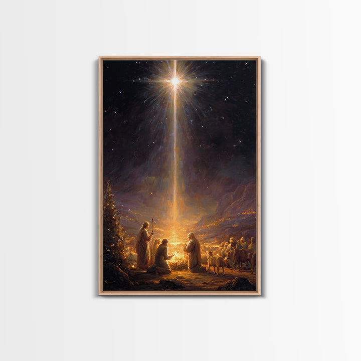 Radiant Redeemer – Framed Canvas Print – Christian Art Canvas – Christian Christmas Art – Christmas Art Work – Christian Wall Art – Christi