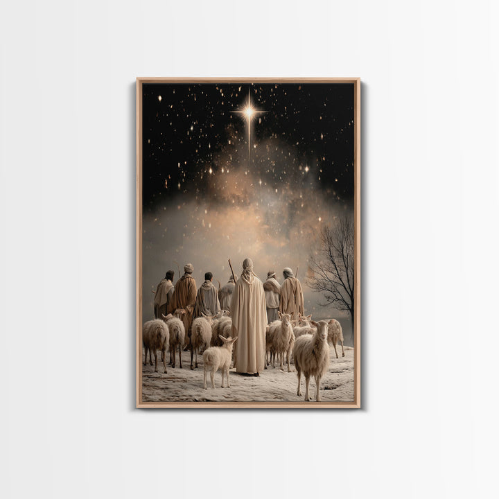 Bethlehem Plains | Framed Canvas Print | Christmas Art Prints | Christian Art Canvas | Christian Wall Art | Vintage Christian Art | Christi