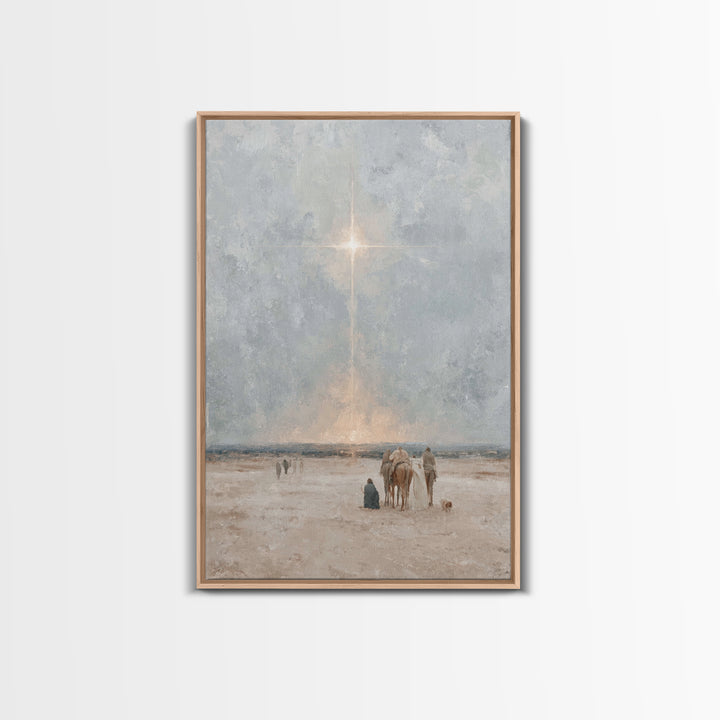 The Guiding Star – Framed Canvas Print – Christian Wall Art – Christian Art Canvas – Jesus Painting – Christmas Art – Christian Christmas A