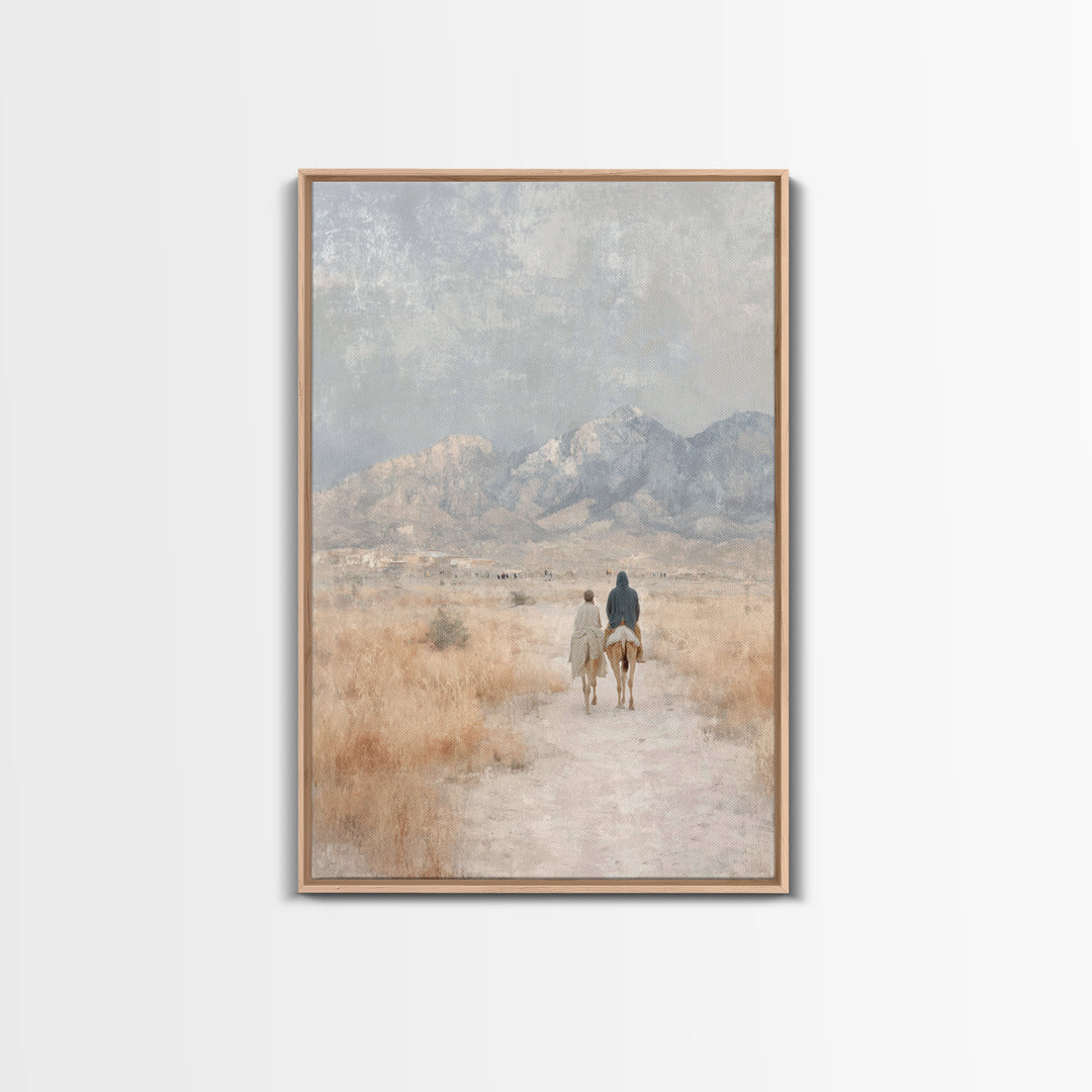 Desert Journey Light – Framed Canvas Print – Christian Wall Art – Jesus Painting – Christian Art Canvas – Christmas Art – Christmas Wall Ar