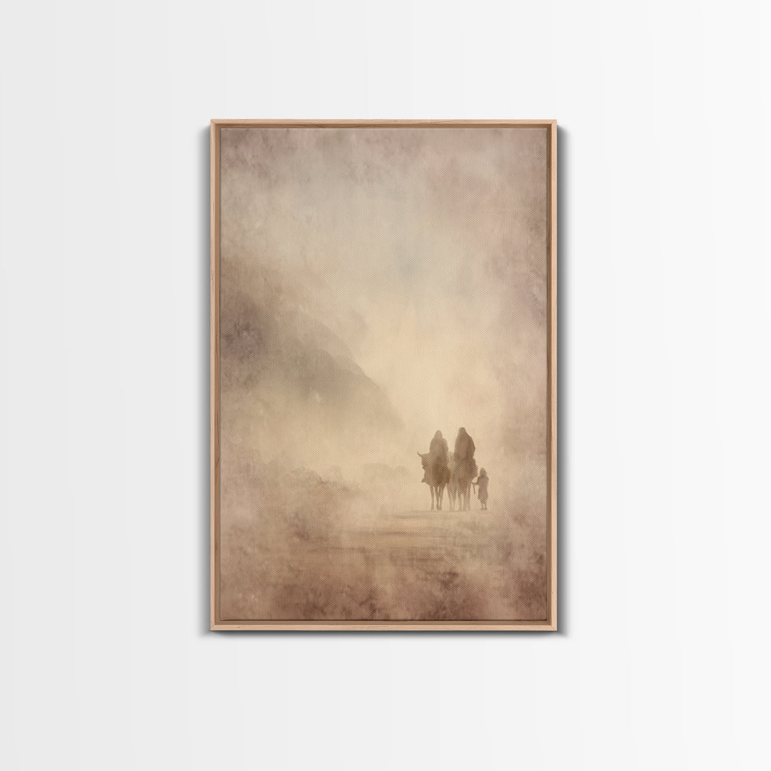 Family Of Promise, Framed Canvas Print, Christian Wall Art, Christmas Art, Christian Art Canvas, Christian Christmas Art, Jesus Painting
