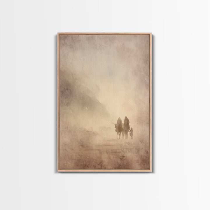 Family Of Promise, Framed Canvas Print, Christian Wall Art, Christmas Art, Christian Art Canvas, Christian Christmas Art, Jesus Painting