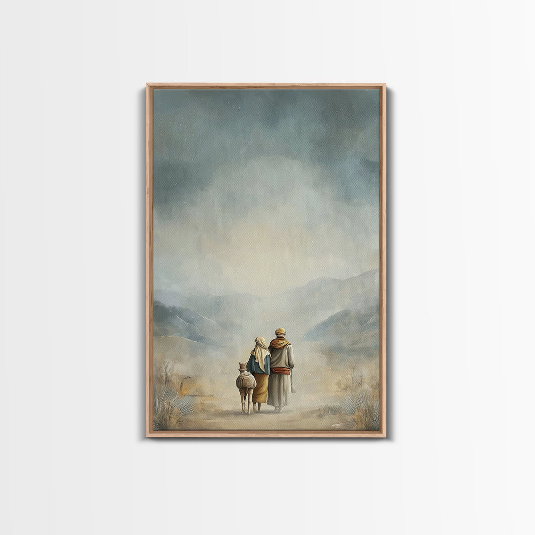 Humble Road Journey | Framed Canvas Print | Christian Art Canvas | Christmas Art | Christian Wall Art | Jesus Painting | Christian Decor
