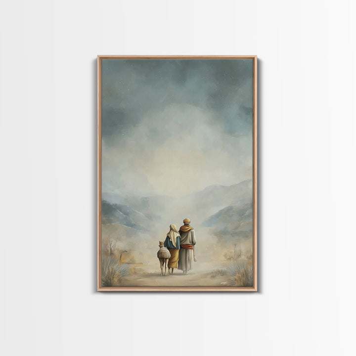 Humble Road Journey | Framed Canvas Print | Christian Art Canvas | Christmas Art | Christian Wall Art | Jesus Painting | Christian Decor