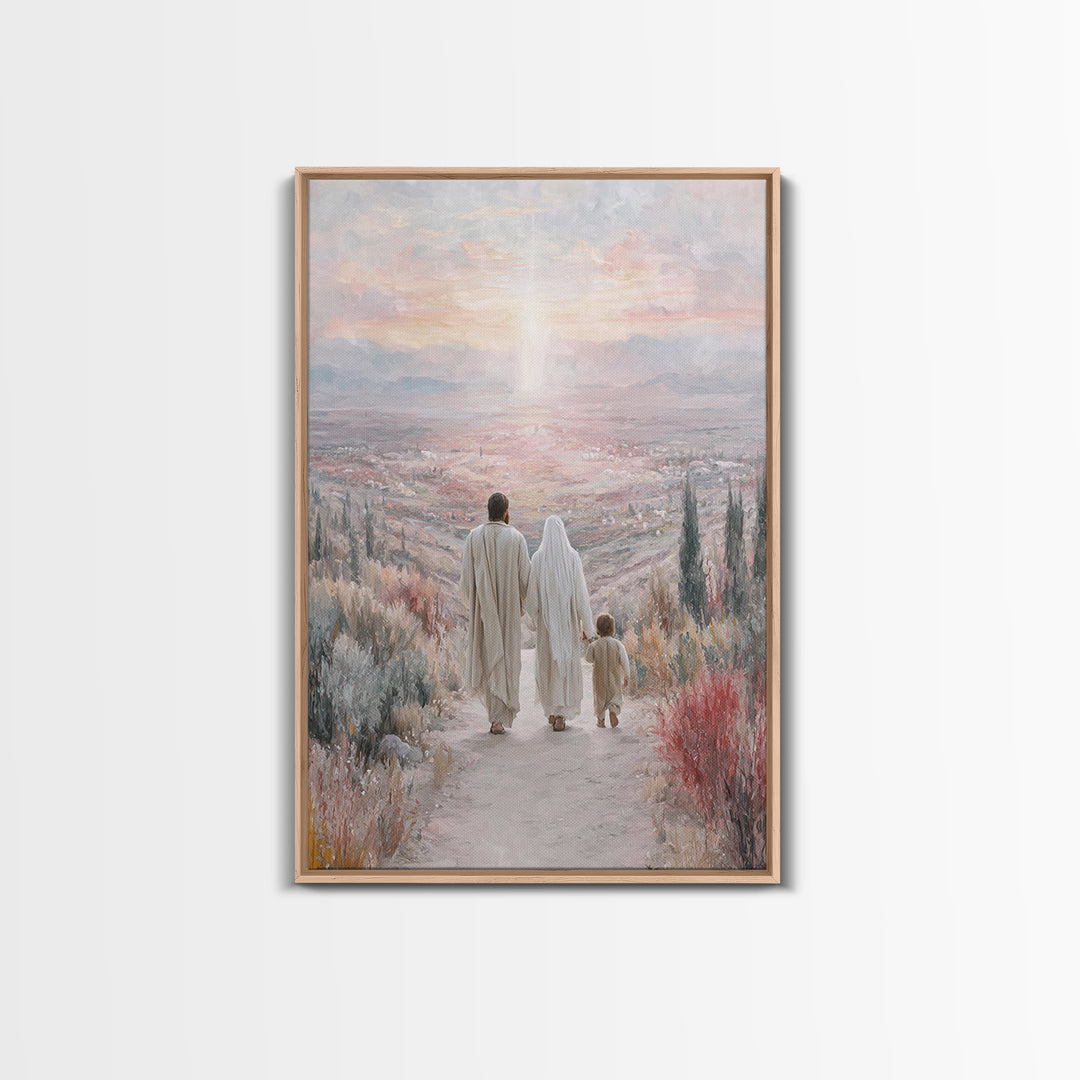 Twilight Covenant Path, Framed Canvas Print, Christian Wall Art, Christian Art Canvas, Jesus Painting, Christmas Art, Christian Decorations