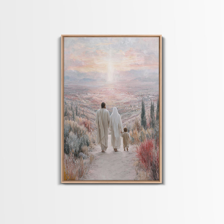 Twilight Covenant Path, Framed Canvas Print, Christian Wall Art, Christian Art Canvas, Jesus Painting, Christmas Art, Christian Decorations