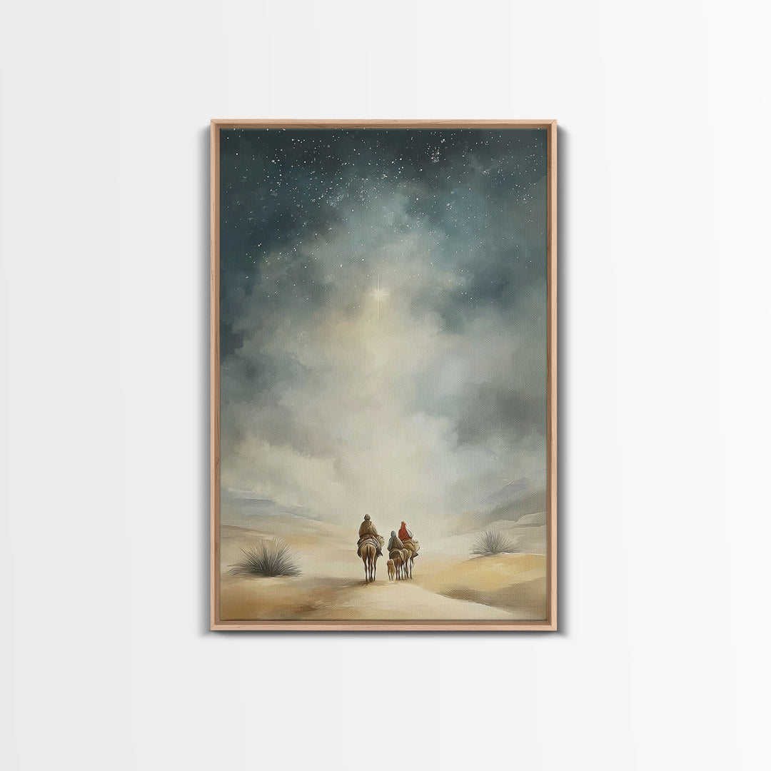 Star Of The Way – Framed Canvas Print – Christian Wall Art – Christian Art Canvas – Christmas Art – Jesus Painting – Christian Decorations