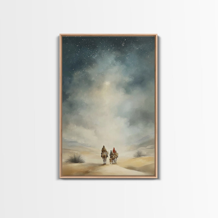 Star Of The Way – Framed Canvas Print – Christian Wall Art – Christian Art Canvas – Christmas Art – Jesus Painting – Christian Decorations