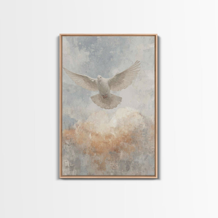 Heavenly Dove Light – Framed Canvas Print – Christian Wall Art – Christian Art Canvas – Christian Christmas Art – Christian Decor – Christi