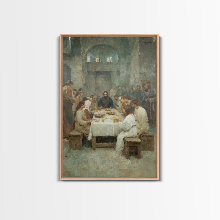Sacred Gathering – Framed Canvas Print – Christian Art Canvas – Jesus Painting – Christian Wall Art – Christmas Art – Christian Decorations