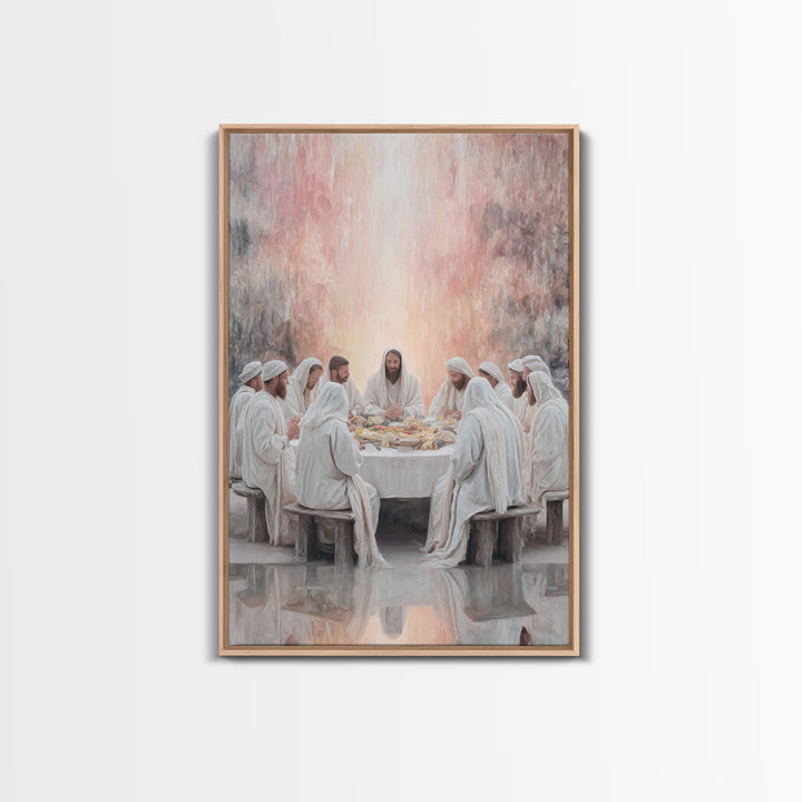 Heavenly Communion – Framed Canvas Print – Jesus Painting – Christian Art – Christian Wall Art – Christmas Art – Christian Christmas Decor