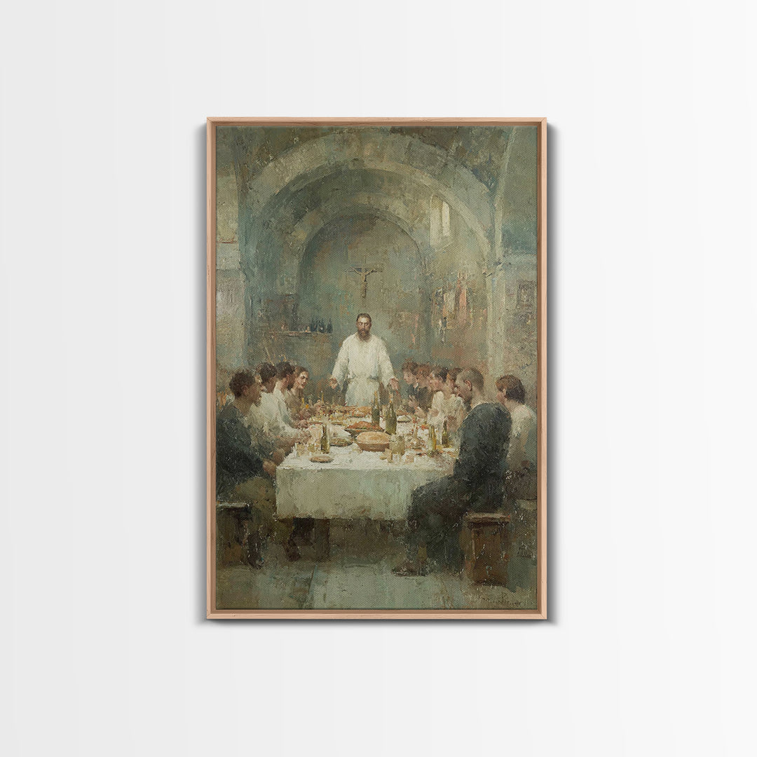 Holy Banquet – Framed Canvas Print – Christian Wall Art – Christian Art Canvas – Jesus Painting – Christmas Art – Christian Art Gift – Chri