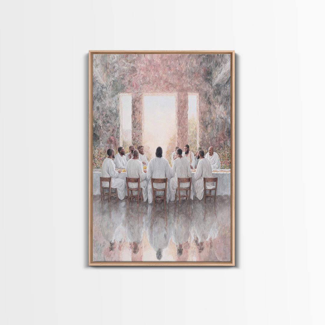 Sacred Dawn Gathering | Framed Canvas Print | Christian Art Canvas | Jesus Painting | Modern Christian Art | Christian Wall Art | Christian