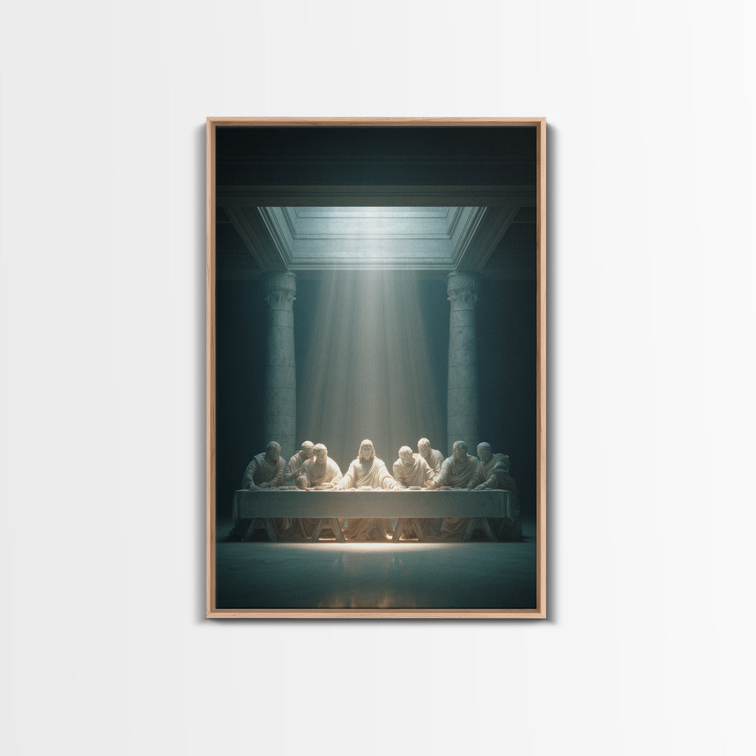 Celestial Supper – Framed Canvas Print – Christian Wall Art – Christian Art Canvas – Vintage Christian Art – Jesus Painting – Christian Dec
