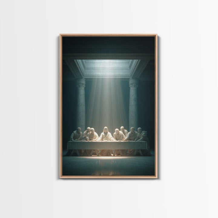 Celestial Supper – Framed Canvas Print – Christian Wall Art – Christian Art Canvas – Vintage Christian Art – Jesus Painting – Christian Dec
