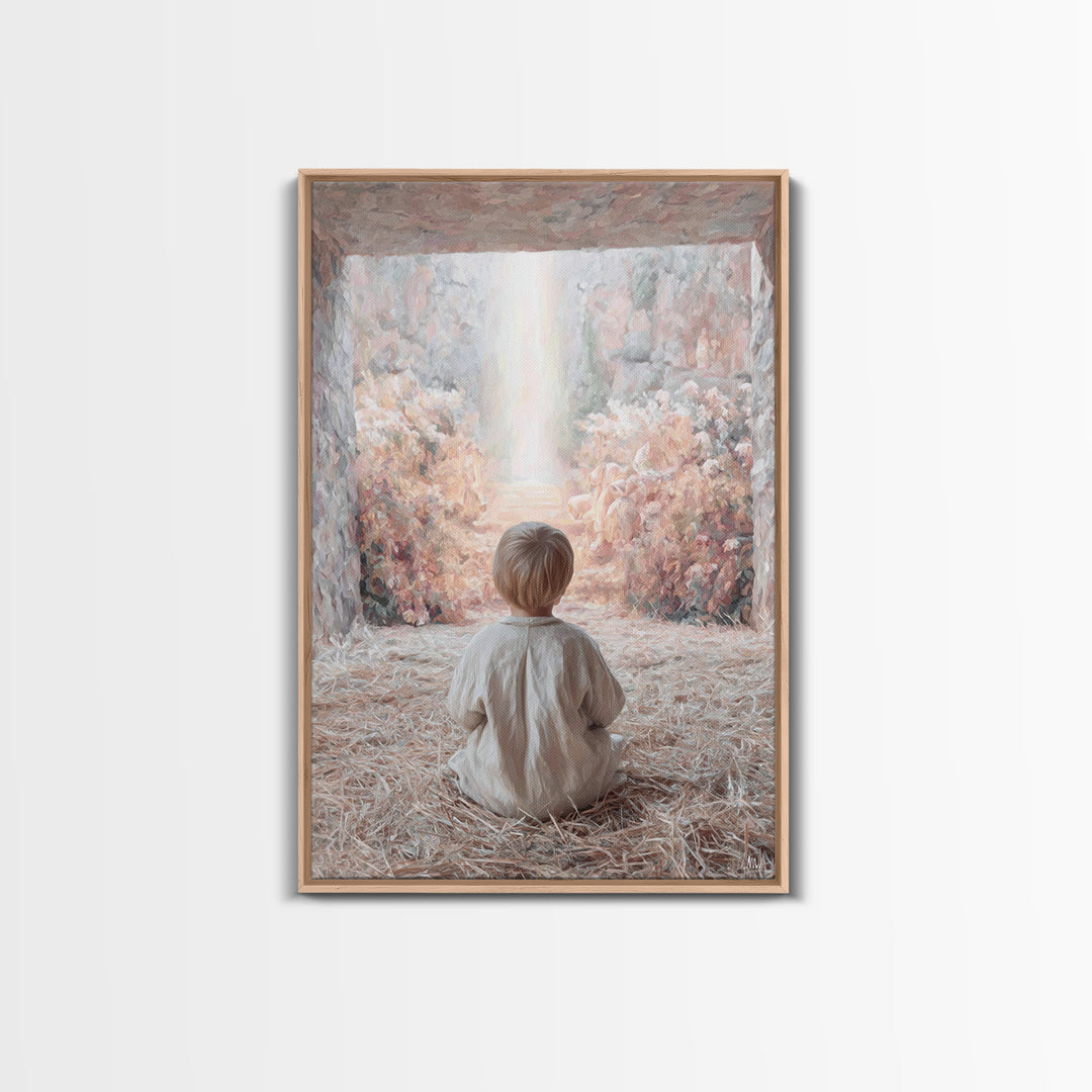 Child Of Promise | Framed Canvas Print | Christian Art Canvas | Christmas Art | Christian Christmas Art | Christian Wall Art | Christian De