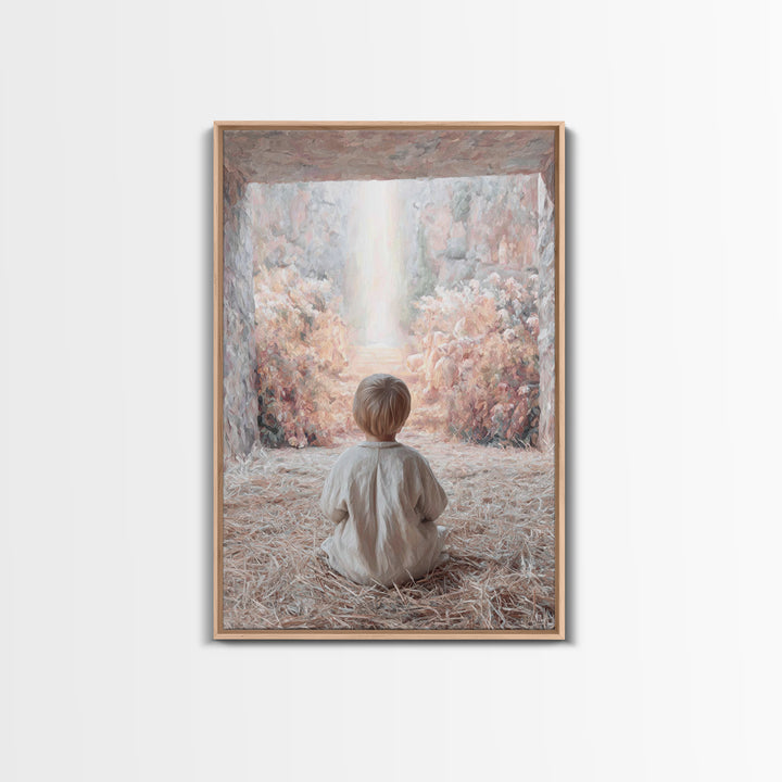 Child Of Promise | Framed Canvas Print | Christian Art Canvas | Christmas Art | Christian Christmas Art | Christian Wall Art | Christian De