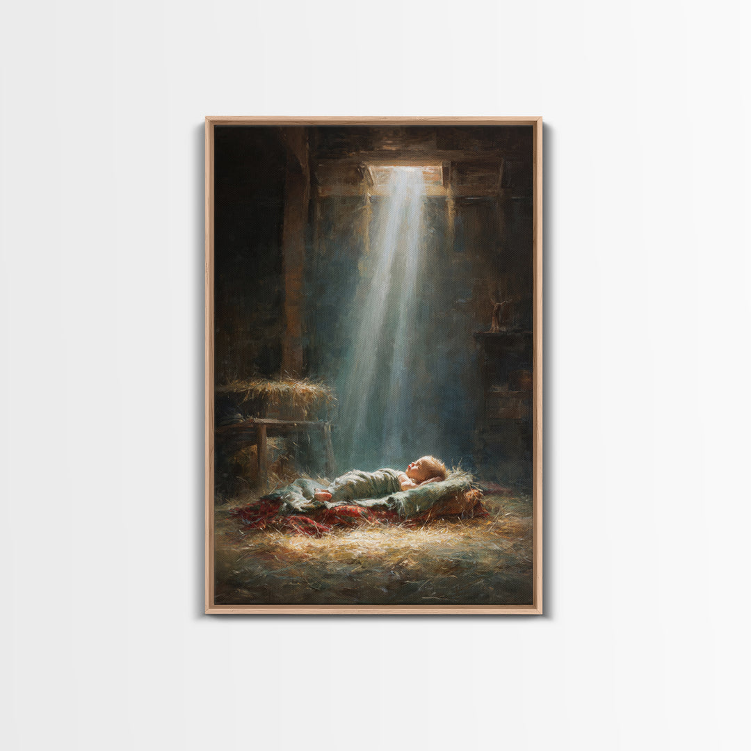 Nativity Dawn – Framed Canvas Print – Christmas Art – Christian Art Canvas – Christian Wall Art – Jesus Christmas Art – Christian Christmas