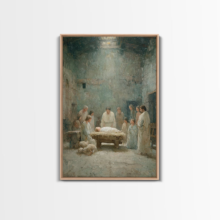 Holy Gathering | Framed Canvas Print | Christian Art Canvas | Jesus Christmas Art | Christmas Art | Christian Wall Art | Christian Decor