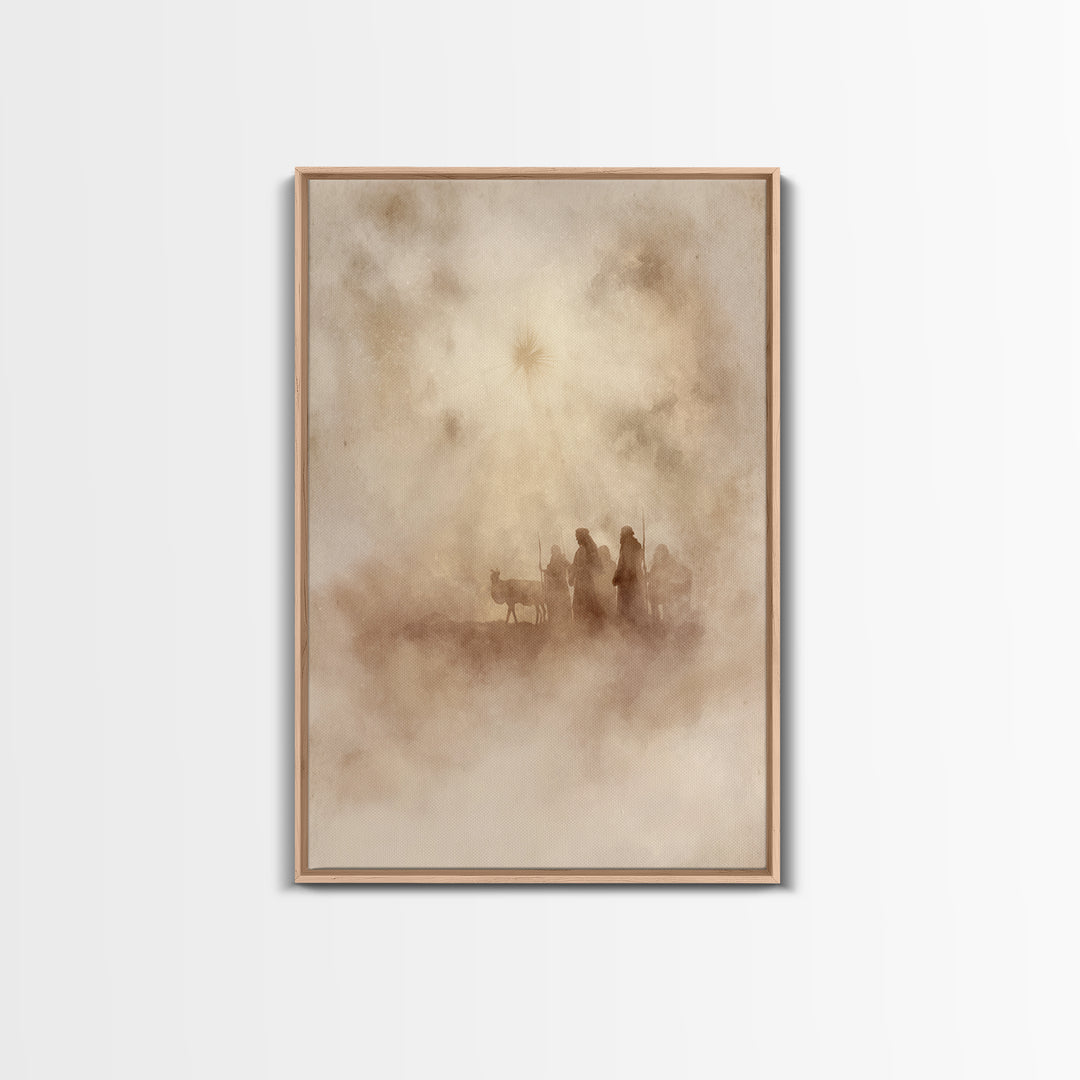 Shepherds of Light – Framed Canvas Print – Christian Wall Art – Christian Art Canvas – Christian Christmas Art – Christmas Wall Art