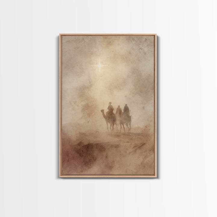 Night Of Revelation – Framed Canvas Print – Christian Christmas Art – Christian Art Canvas – Christmas Art Framed – Jesus Painting – Christ