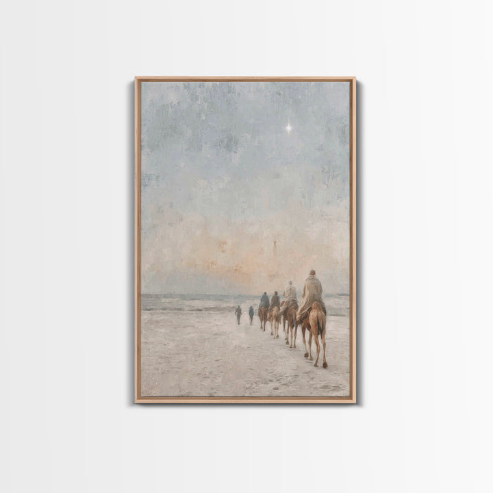 Sacred Pilgrimage, Framed Canvas Print, Christian Wall Art, Christian Christmas Art, Christian Art Canvas, Christmas Art Work, Jesus Painti
