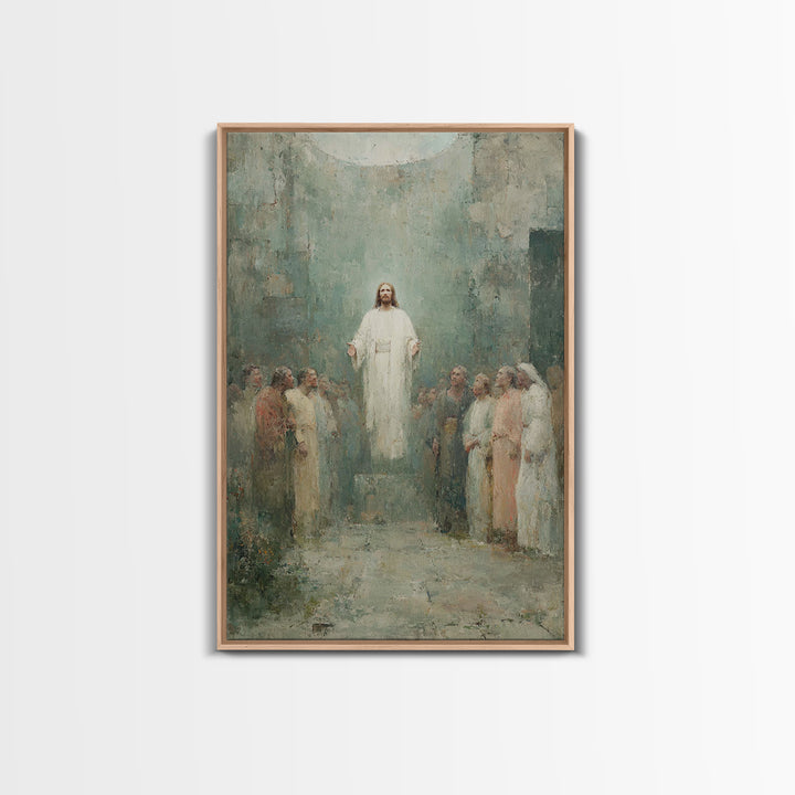Divine Ascension | Framed Canvas Print | Jesus Painting | Christian Art Canvas | Christian Wall Art | Christian Art | Large Jesus Painting