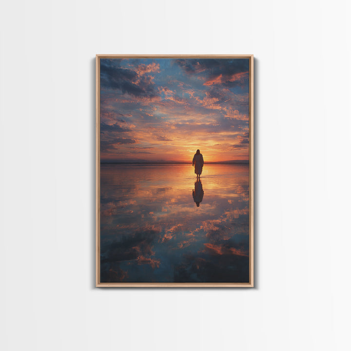 Sacred Reflection – Framed Canvas Print – Christian Wall Art – Christian Art Canvas – Jesus Painting – Modern Christian Art
