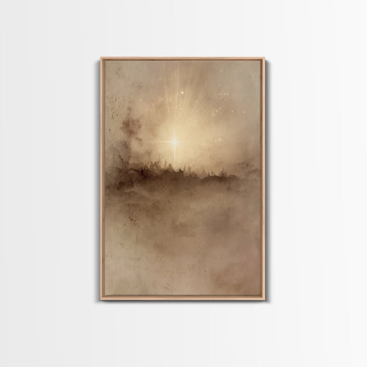 Star Of Bethlehem, Framed Canvas Print, Christian Wall Art, Christian Art Canvas, Christmas Art, Christian Christmas Art, Christian Decor